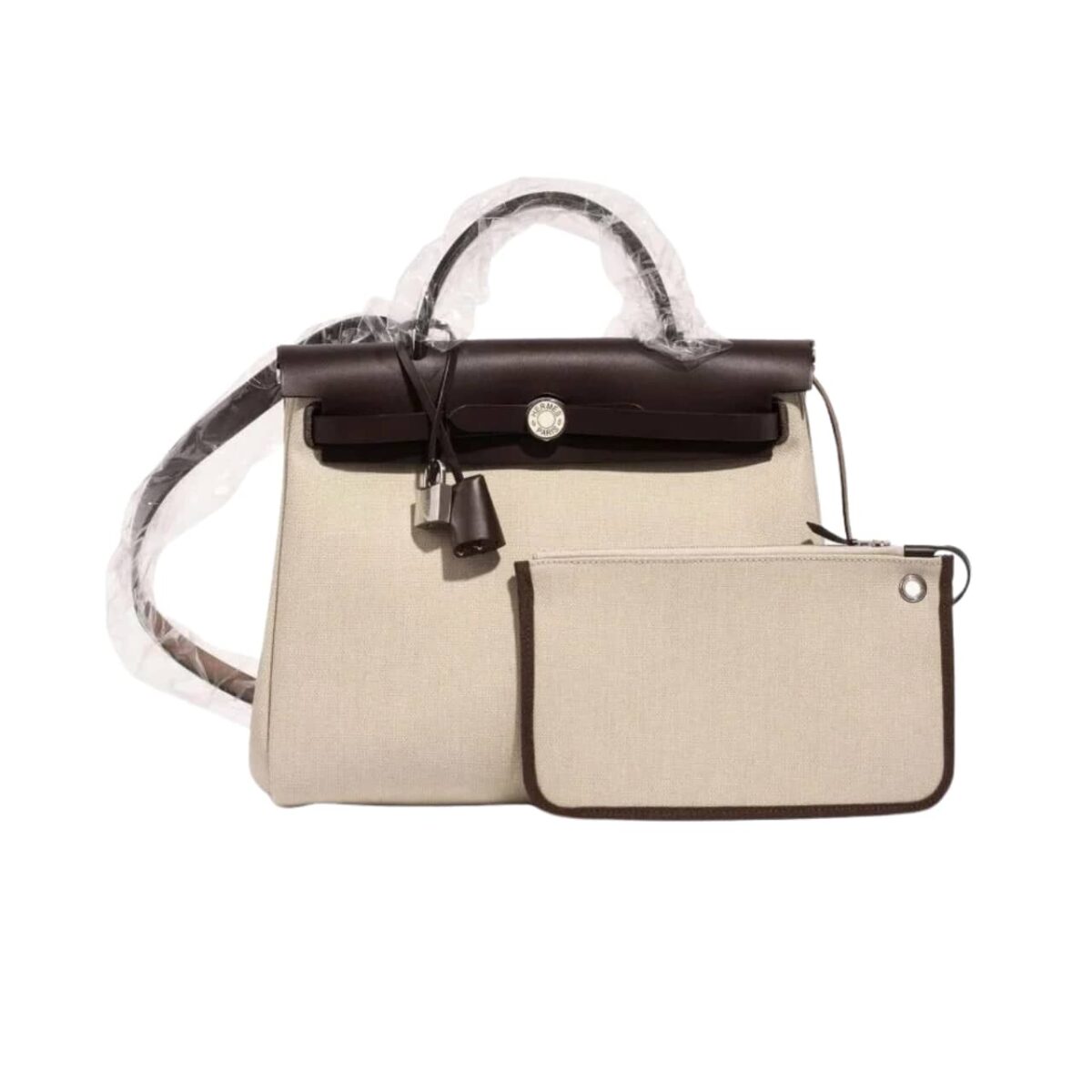 Hermes Vache Hunter Toile Herbag Zip 31 Beige 31Cm - Image 1