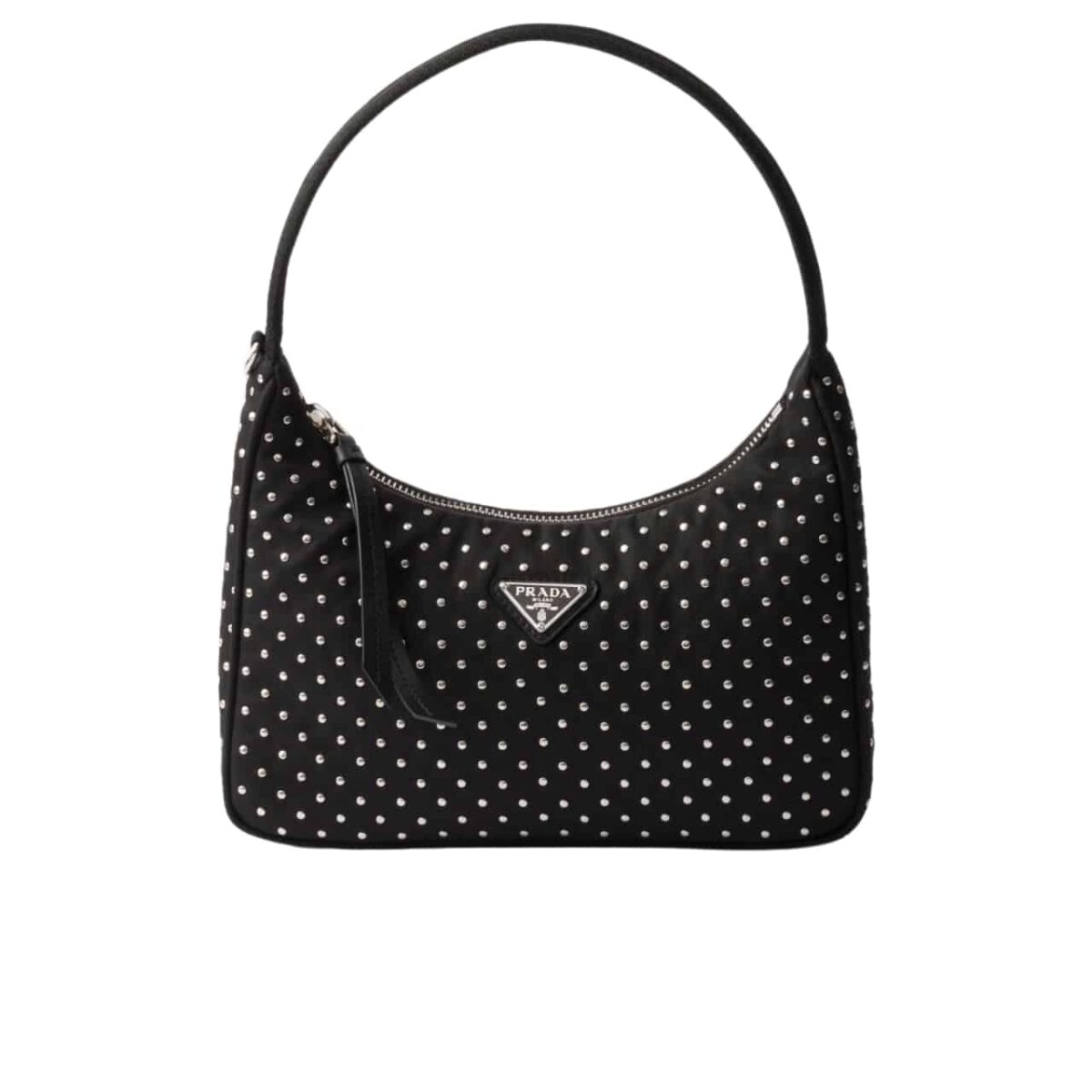 Prada Re Edition Re Nylon Mini Bag With Studs Black 23Cm 1Bc515 2Hgv F0002 V Ooo - Image 1