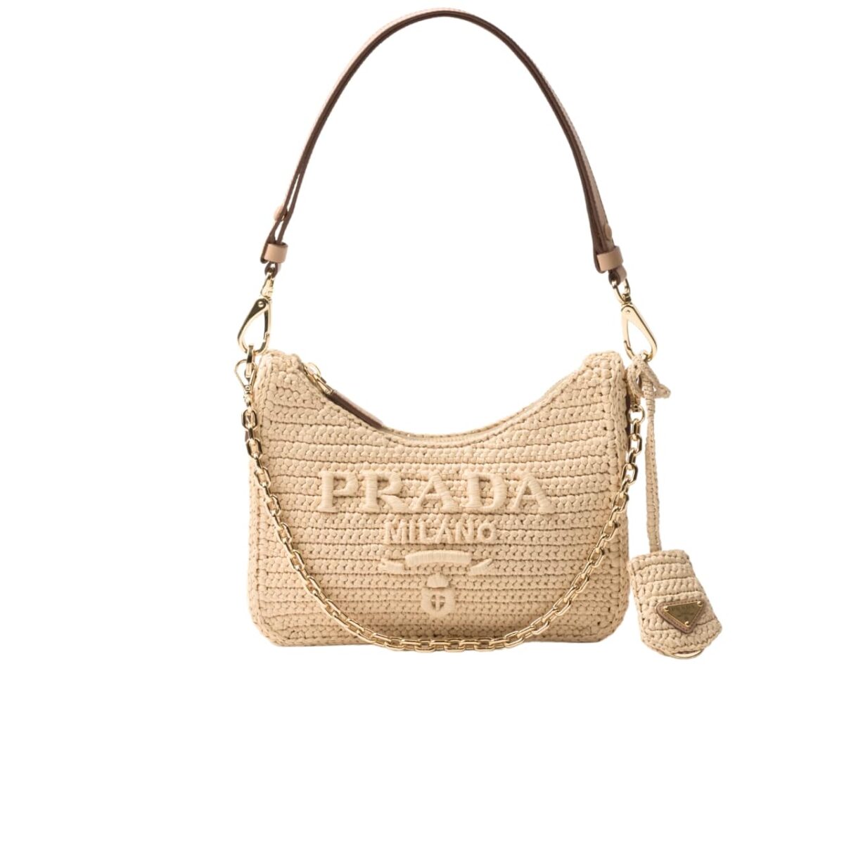 Prada Re Edition Crochet Bag Natural 22Cm 1Bc204 2M2T F0018 V Juo - Image 1