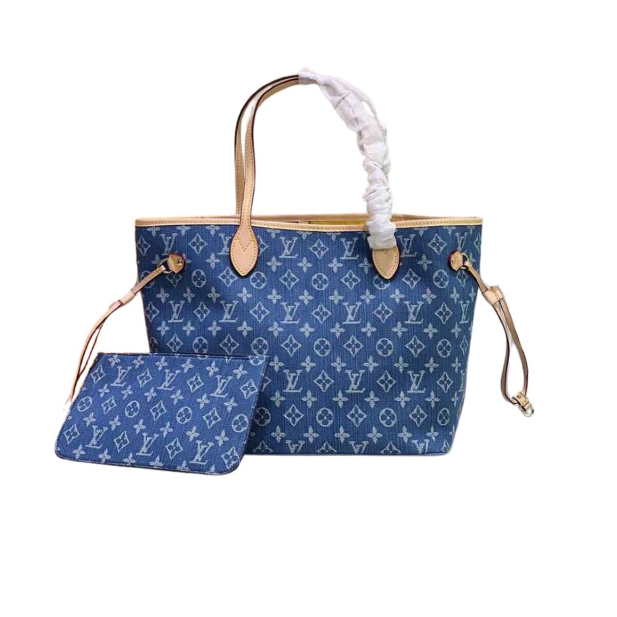 Louis Vuitton Neverfull Monogram Mm Handbag Denim 28Cm - Image 1