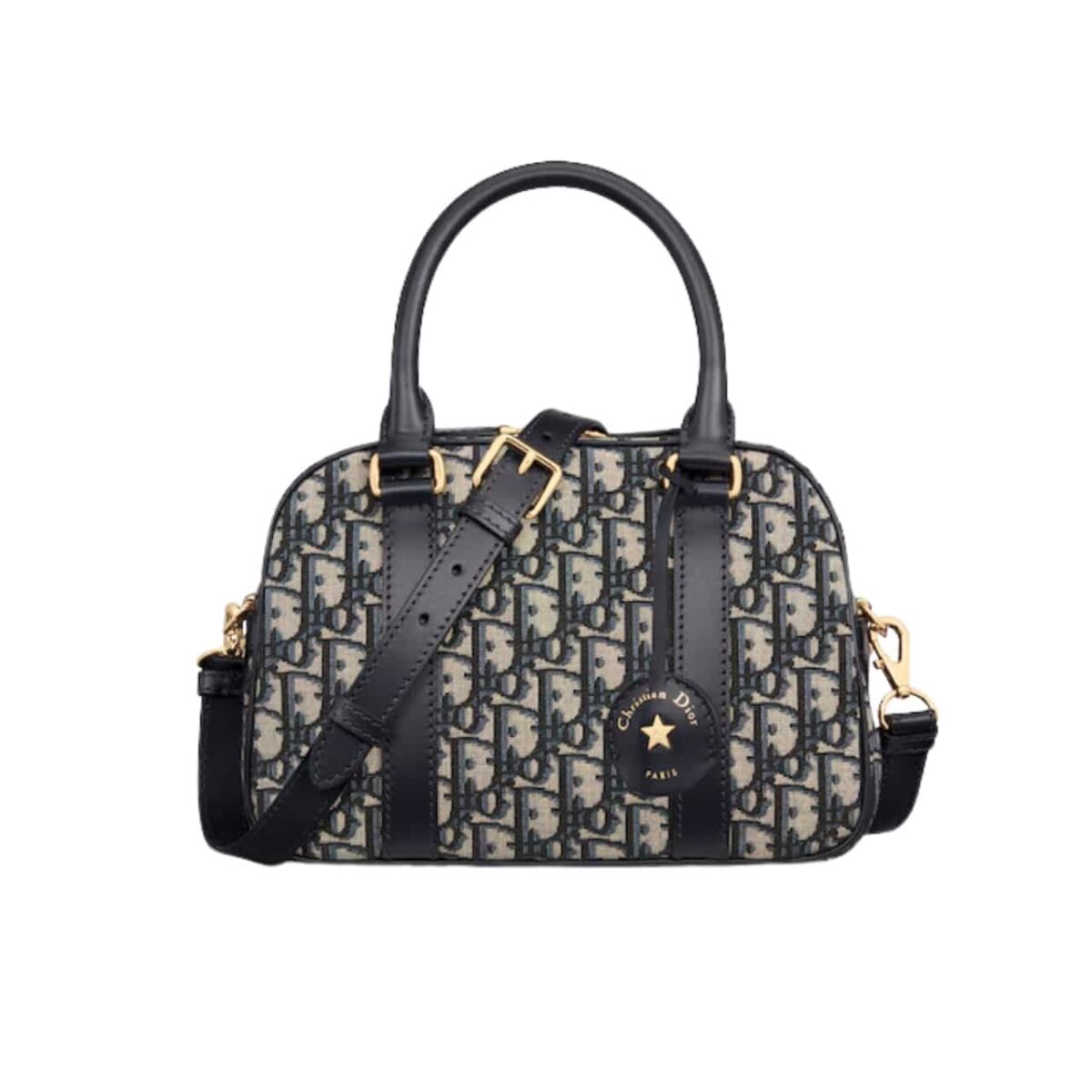 Dior Medium D Vibe Bowling Bag Oblique Jacquard Blue 25Cm M1340Utzq M928 - Image 1