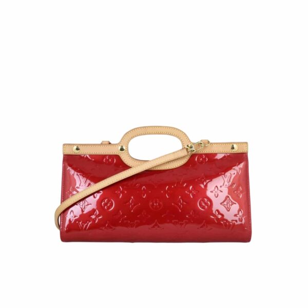 Louis Vuitton Monogram Vernis Roxbury Drive Handbag Red 33Cm