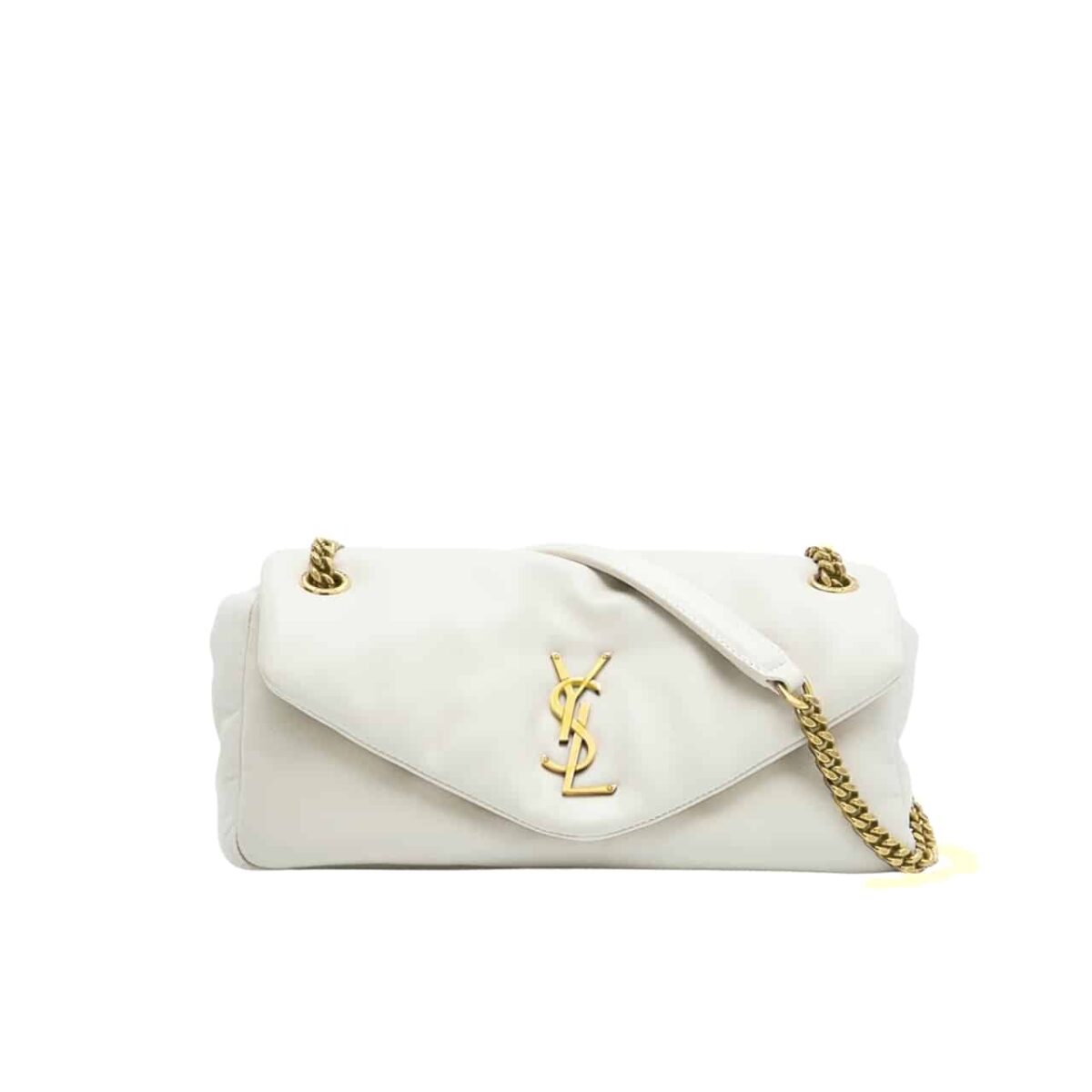 Saint Laurent Calypso Small In Plunged Lambskin Blanc Vintage 27Cm 734153Aacqo9227 - Image 1
