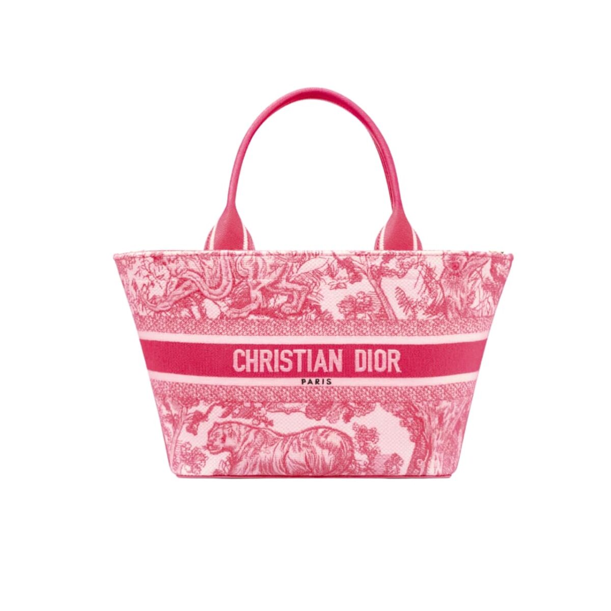Dior Dioriviera Hat Basket Bag Toile De Jouy Embroidery Candy Pink 26Cm M1328Ctdt M03I - Image 1