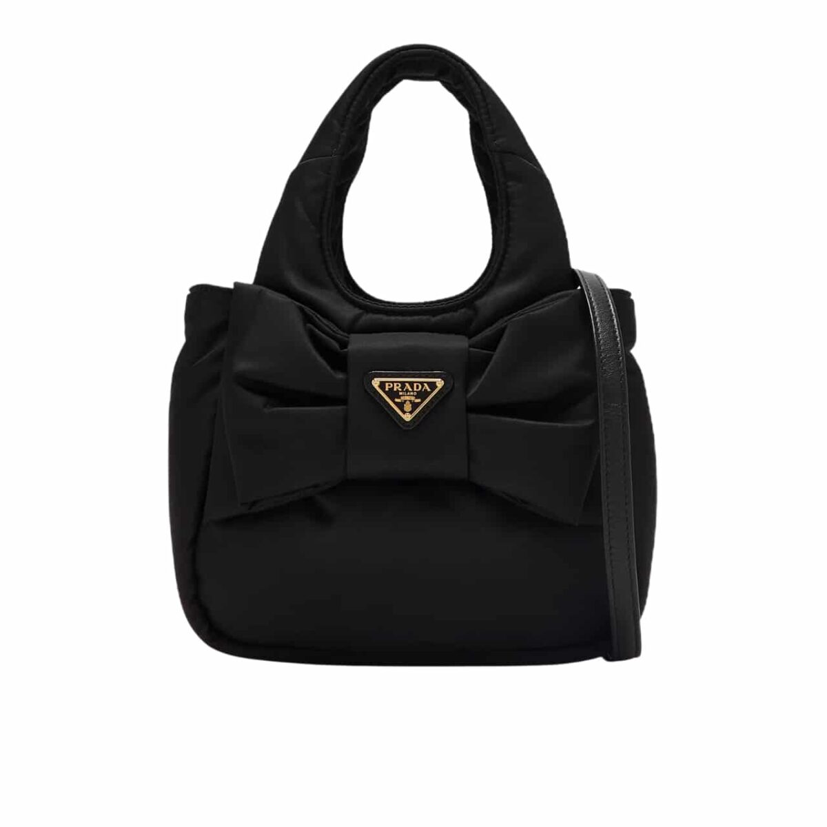 Prada Re Nylon Bow Mini Bag Black 20Cm - Image 1