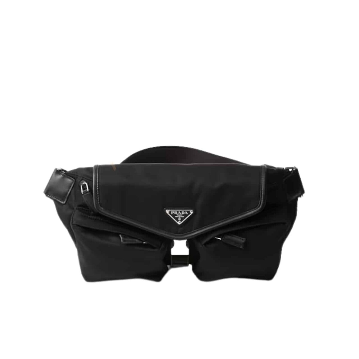 Prada Re Nylon And Leather Shoulder Bag Black 28Cm 2Vh174 2Dw3 F0002 V Ooo - Image 1