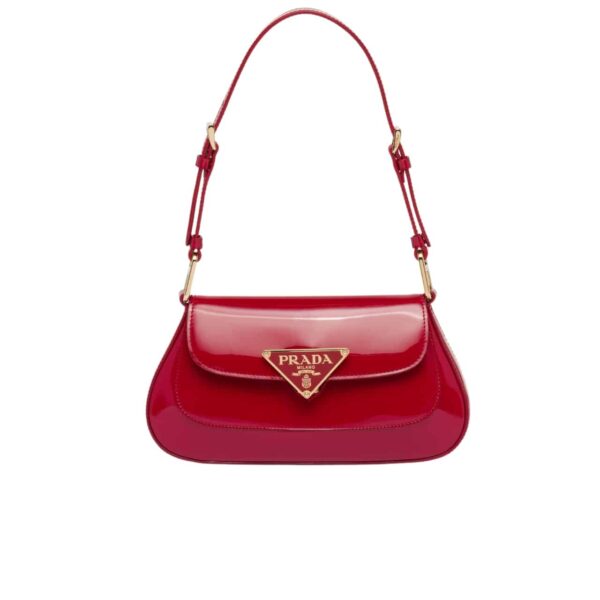 Prada Patent Leather Shoulder Bag In Cherry Red 25Cm 1Bd355 069 F0E06 V Hto