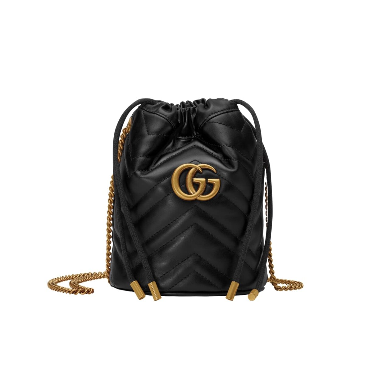 Gucci Gg Marmont Matelassé Chevron Mini Bucket Bag Black 15Cm ?575163 Dtdrt 1000 - Image 1