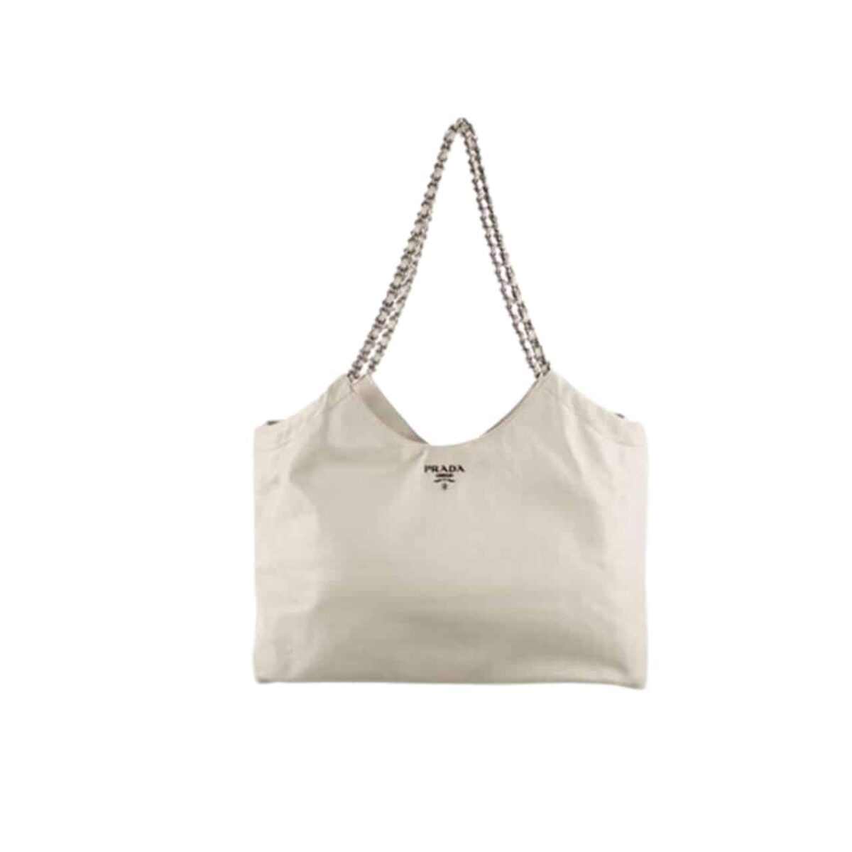 Prada Pomice Soft Calfskin Leather Chain Tote Bag White 38Cm - Image 1