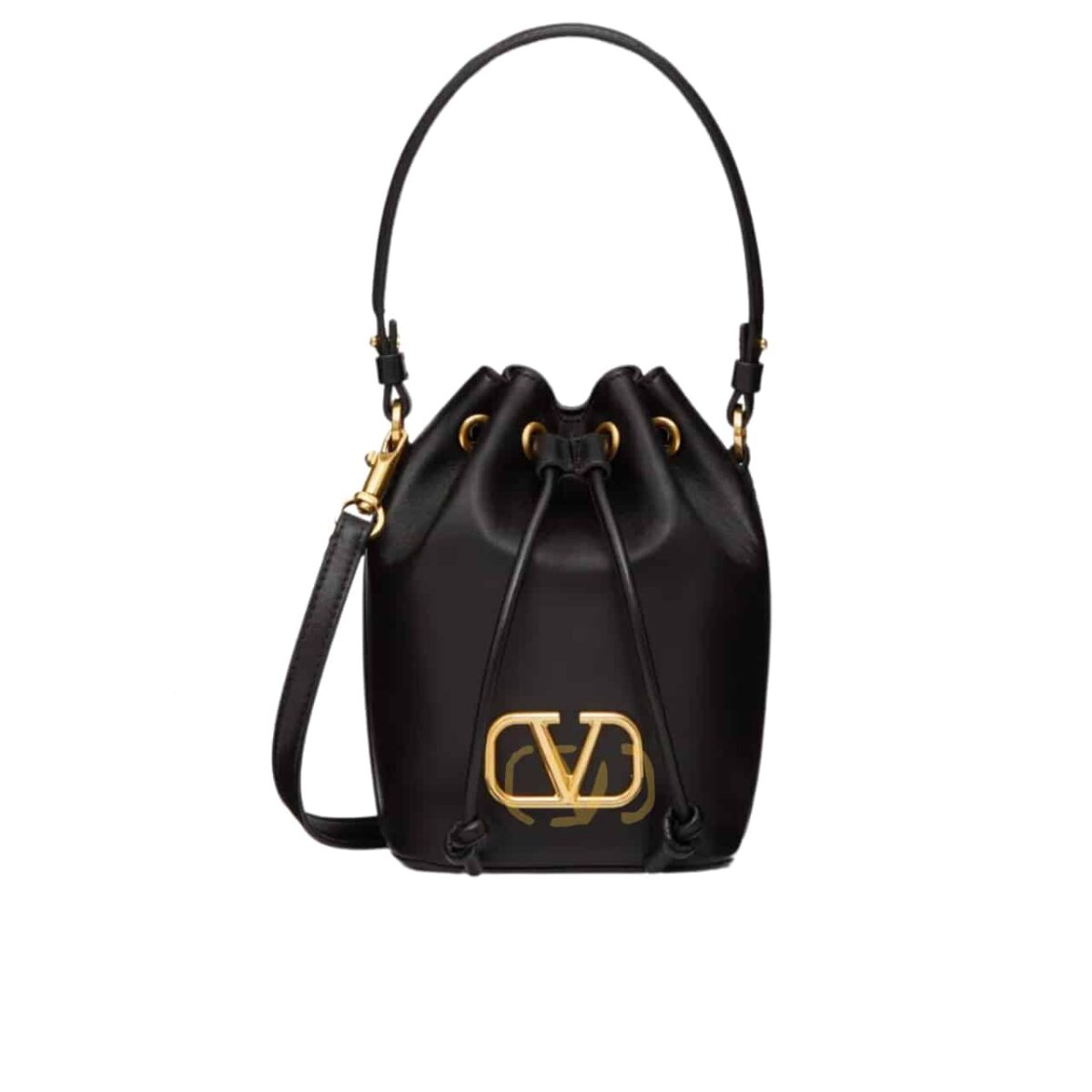 Valentino Mini Vlogo Signature Bucket Bag In Nappa Leather Black 22Cm 5W2P0Z44Vnl 0No - Image 1