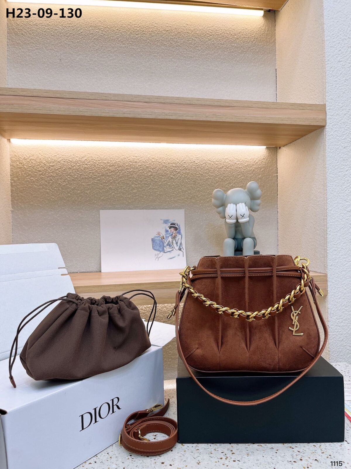 Saint Laurent Bucket Bag Brown 23Cm - Image 2