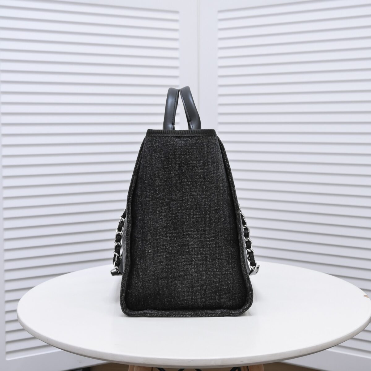 Chanel Large Tote Sliver Tone Metal Black Tote 38Cm A66941B06387 - Image 3