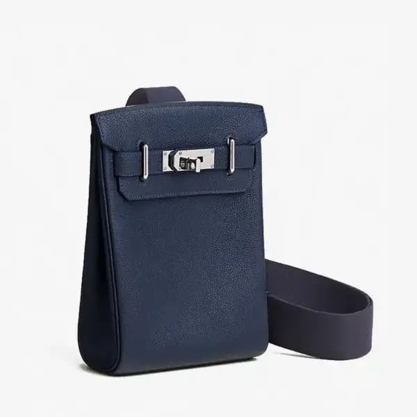 Hermes Hac A Dos Togo Backpack Palladium Hardware Navy Blue 29Cm