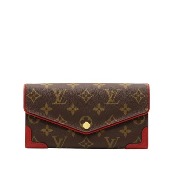 Louis Vuitton Monogram Long Wallet Brown And Red 19Cm