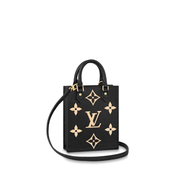 Louis Vuitton Petit Sac Plat 17Cm Black And Beige M57937
