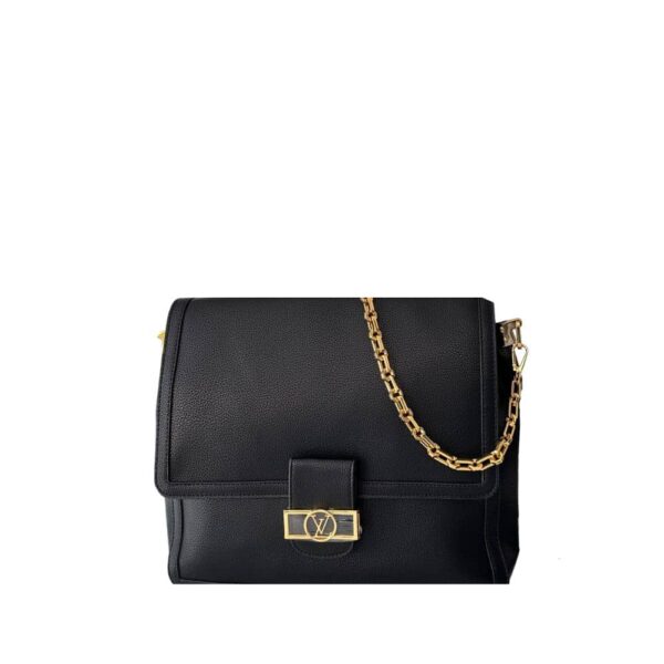 Louis Vuitton Dauphine Bag With Chain Black 34Cm