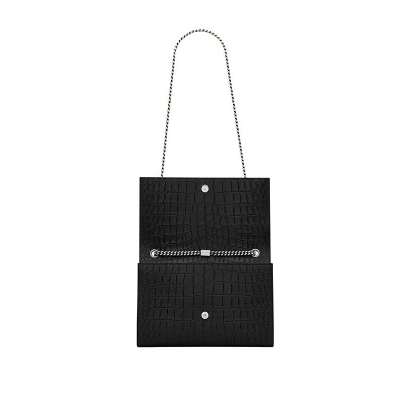 Large Kate Bag In Black Crocodile L - Image 4