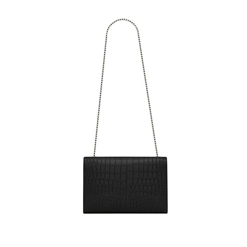 Large Kate Bag In Black Crocodile L - Image 2